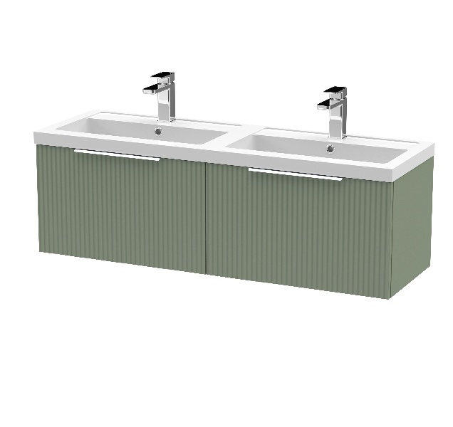 1200mm Wall Hung 2 Drawer Vanity & Double Basin