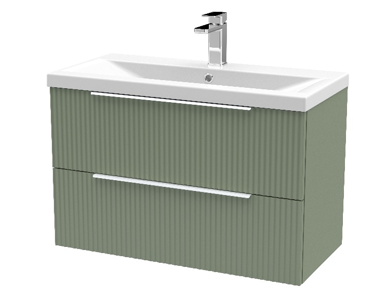 800mm Wall Hung 2 Drawer Vanity & Basin 1