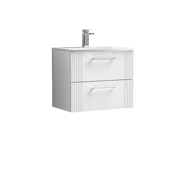 600mm Wall Hung 2 Drawer Vanity & Basin 4