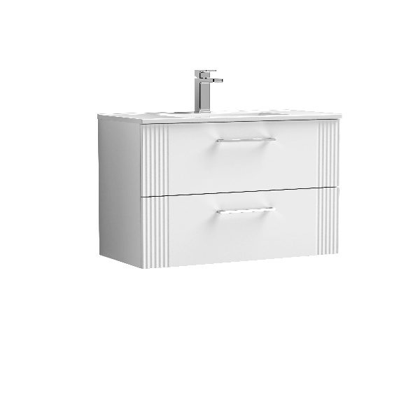 800mm Wall Hung 2 Drawer Vanity & Basin 2