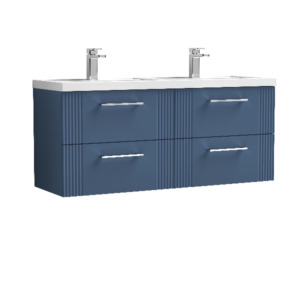 1200mm Wall Hung 4 Drawer Vanity & Double Basin