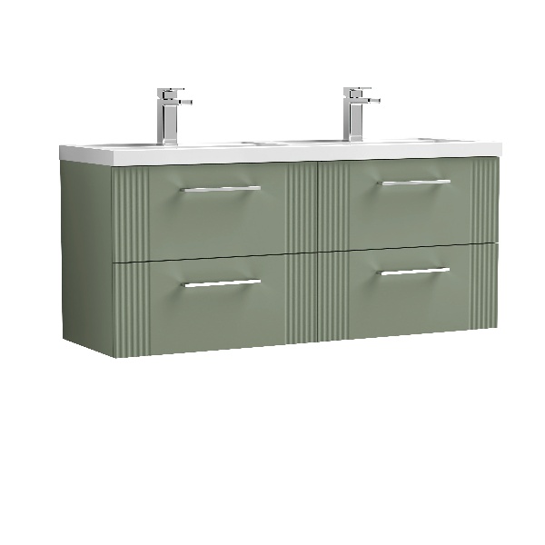 1200mm Wall Hung 4 Drawer Vanity & Double Basin