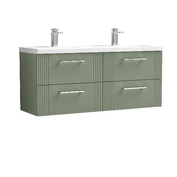 1200mm Wall Hung 4 Drawer Vanity & Double Basin