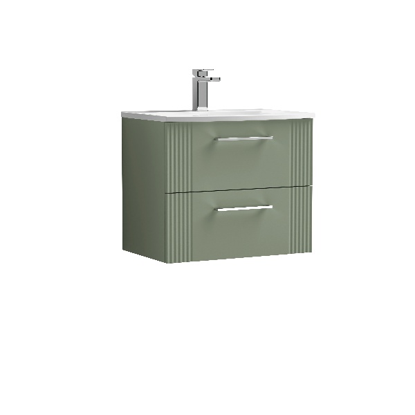 600mm Wall Hung 2 Drawer Vanity & Basin 4