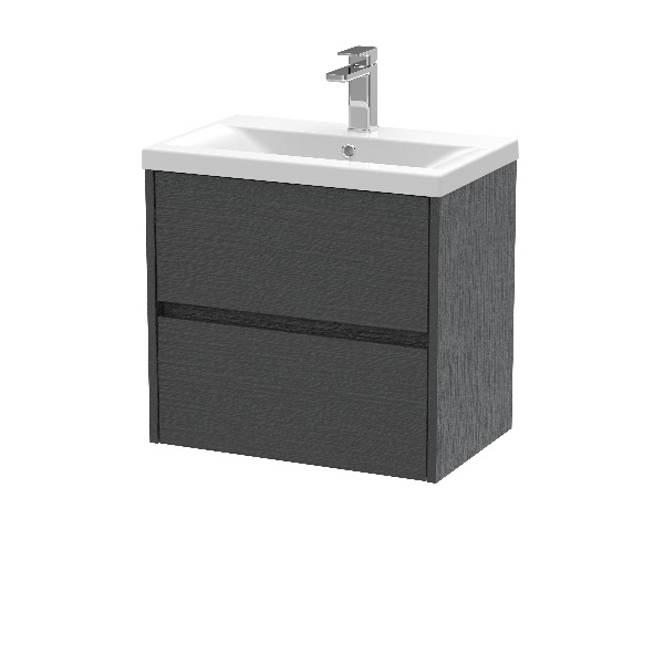 600mm Wall Hung 2 Drawer Unit & Basin 1