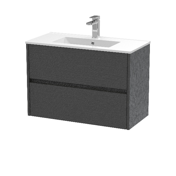 800mm Wall Hung 2 Drawer Unit & Basin 2