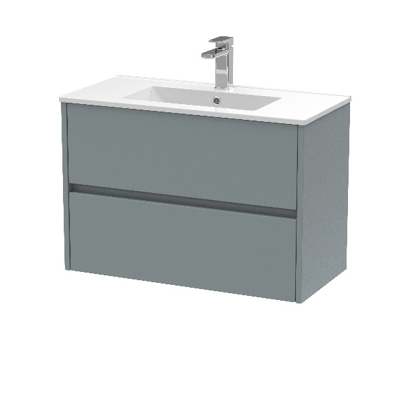 800mm Wall Hung 2 Drawer Unit & Basin 2