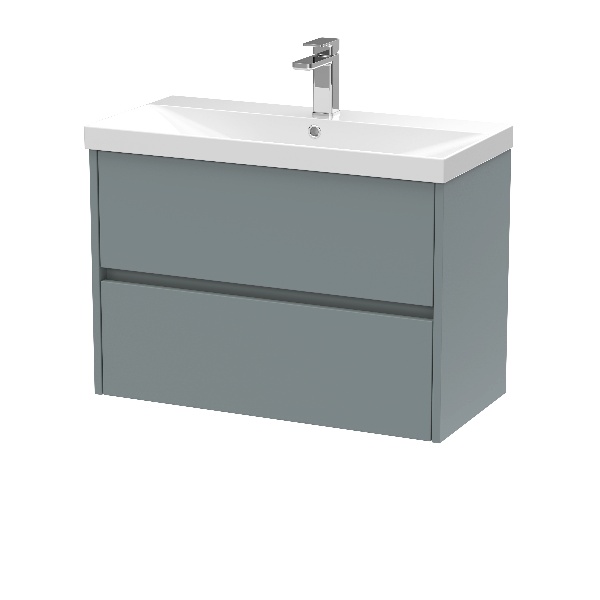 800mm Wall Hung 2 Drawer Unit & Basin 3