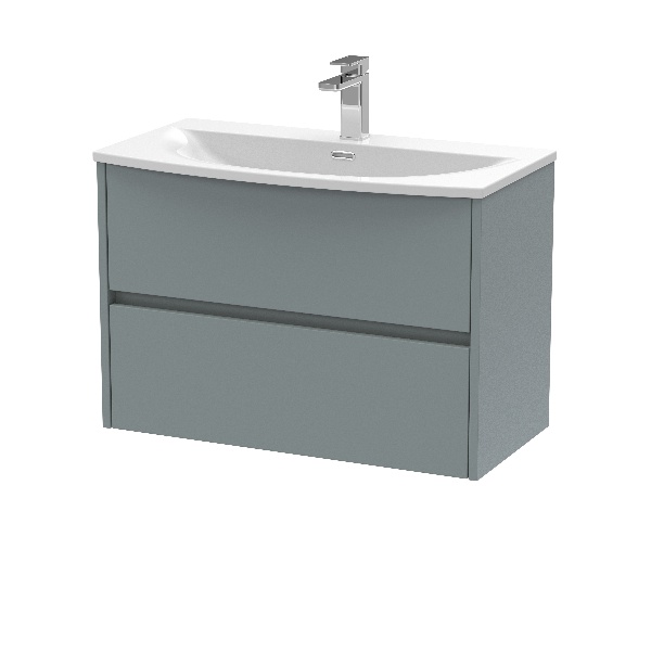 800mm Wall Hung 2 Drawer Unit & Basin 4