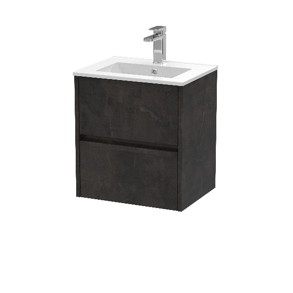 500mm Wall Hung 2 Drawer Unit & Basin 2