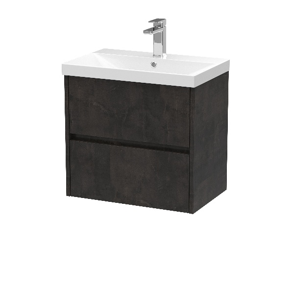 600mm Wall Hung 2 Drawer Unit & Basin 3