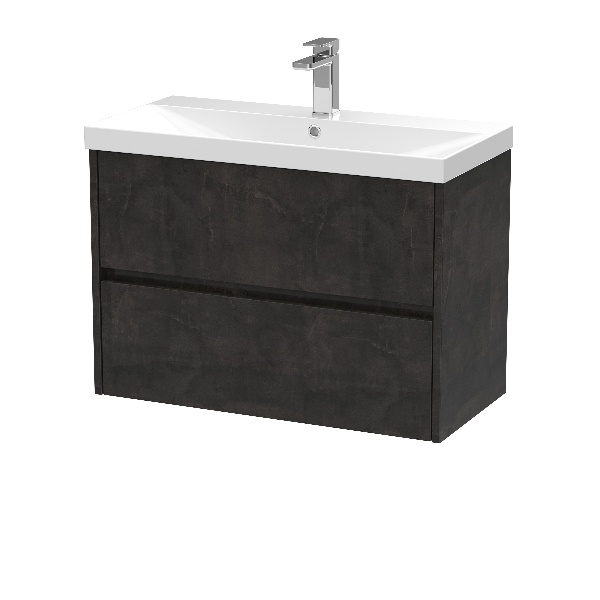 800mm Wall Hung 2 Drawer Unit & Basin 3