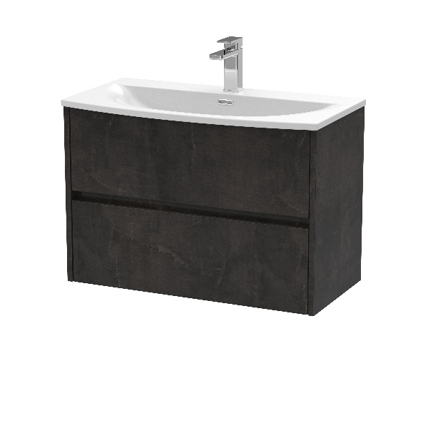 800mm Wall Hung 2 Drawer Unit & Basin 4