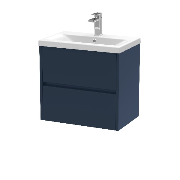 600mm Wall Hung 2-Drawer Unit & Basin 1