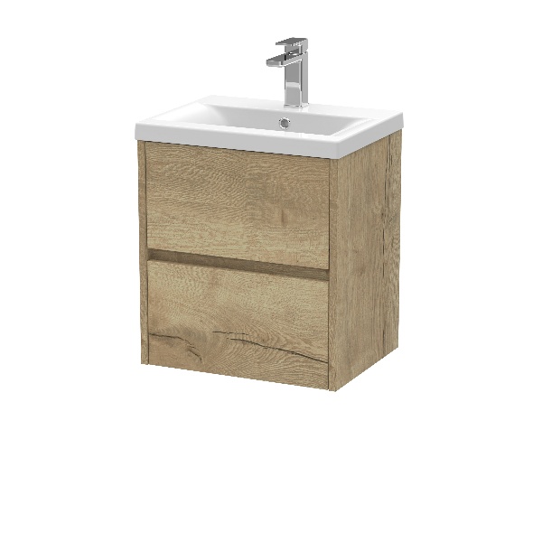 500mm Wall Hung 2 Drawer Unit & Basin 1