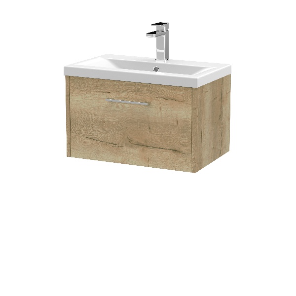 600mm Wall Hung Single Drawer Vanity & Basin 1