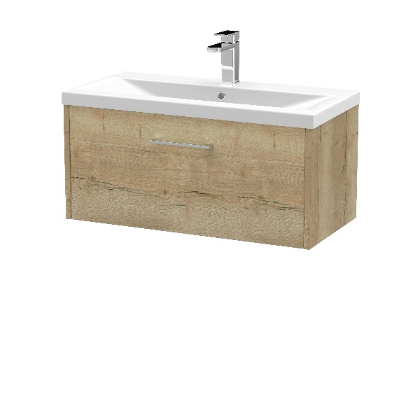 800mm Wall Hung Single Drawer Vanity & Basin 1