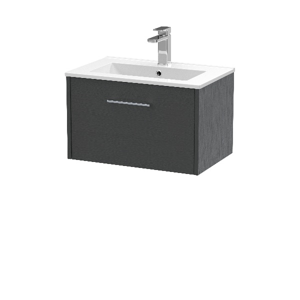 600mm Wall Hung Single Drawer Vanity & Basin 2