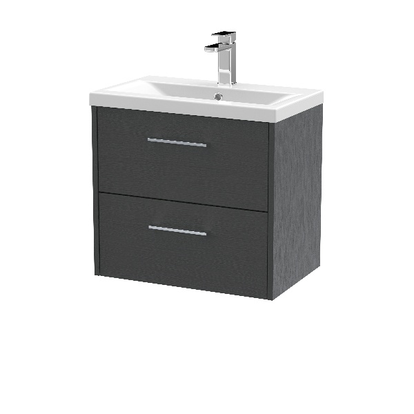 600mm Wall Hung 2 Drawer Vanity & Basin 1