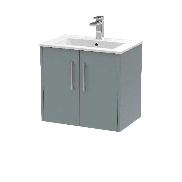 600mm Wall Hung 2 Door Vanity & Basin 2