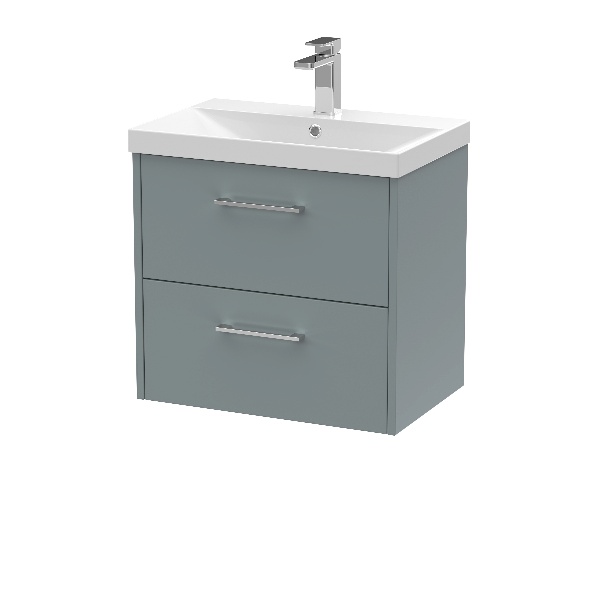 600mm Wall Hung 2 Drawer Vanity & Basin 3