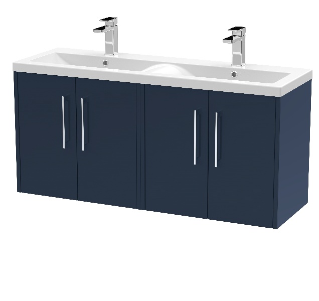 1200mm Wall Hung 4-Door Vanity & Double Basin