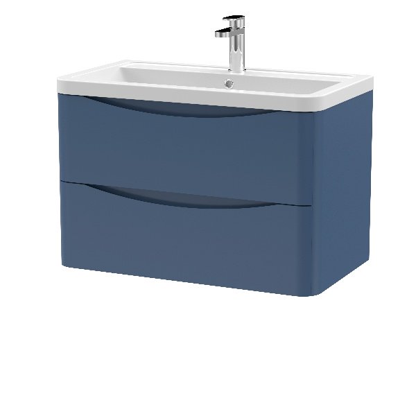 800mm Wall Hung 2 Drawer Vanity & Ceramic Basin