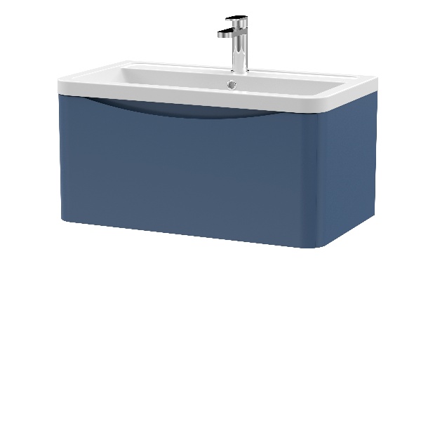 800mm Wall Hung 1 Drawer Vanity & Ceramic Basin