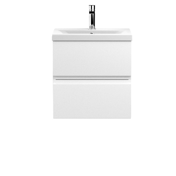 500mm Wall Hung 2-Drawer Vanity Unit & Basin 1