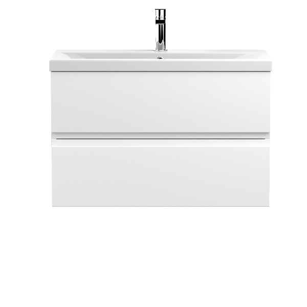 800mm Wall Hung 2-Drawer Vanity Unit & Basin 1