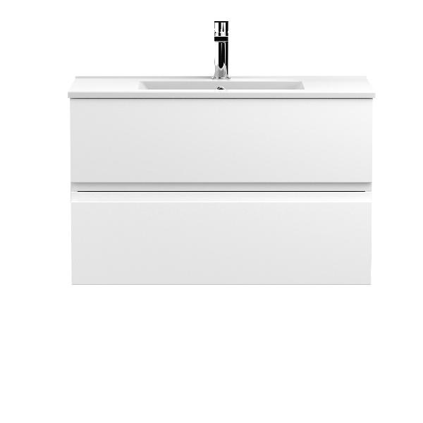 800mm Wall Hung 2-Drawer Vanity Unit & Basin 2