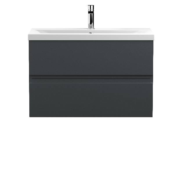 800mm Wall Hung 2 Drawer Vanity & Basin 1