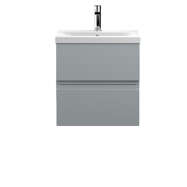 500mm Wall Hung 2-Drawer Vanity Unit & Basin 1