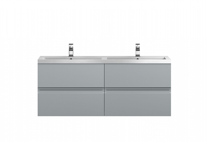 1200 Wall Hung 4 Drawer Vanity & Double Basin