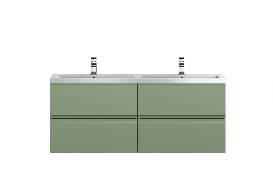 1200 Wall Hung 4 Drawer Vanity & Double Basin