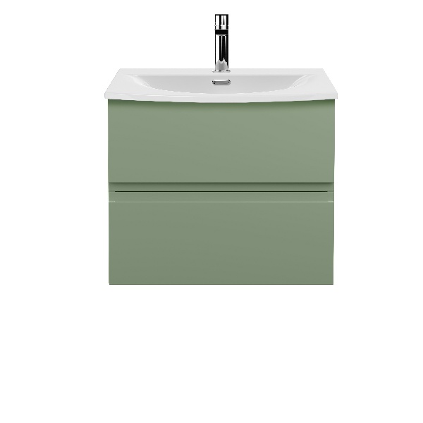 600mm Wall Hung 2 Drawer Unit & Basin 4