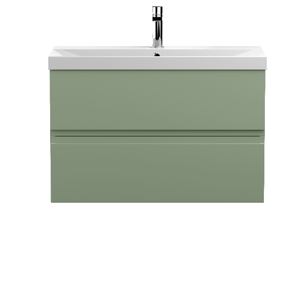 800mm Wall Hung 2 Drawer Unit & Basin 3