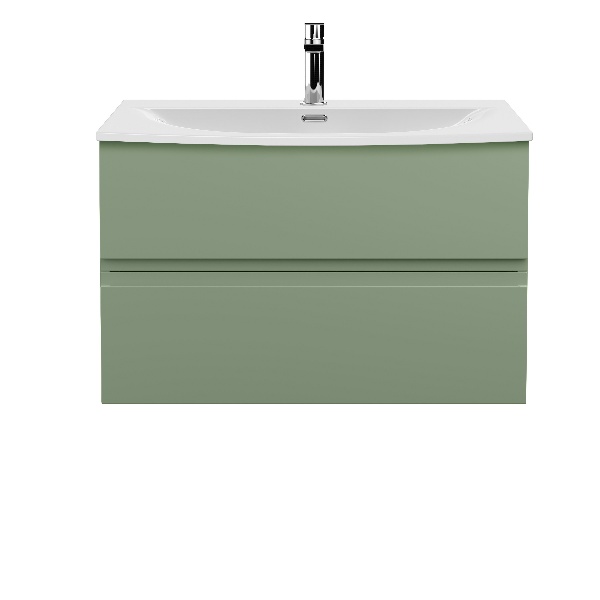 800mm Wall Hung 2 Drawer Unit & Basin 4