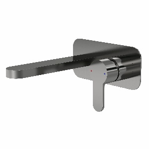 Wall Mounted 2 Tap Hole Basin Mixer With Plate