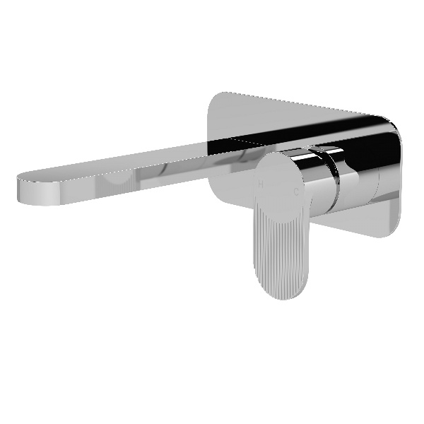 Wall Mounted 2 Tap Hole Basin Mixer With Plate