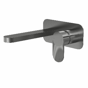 Wall Mounted 2 Tap Hole Basin Mixer With Plate