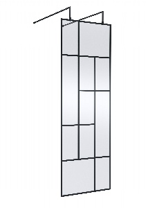 700mm Abstract Frame Wetroom Screen with Support Bars