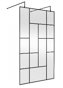 1200mm Abstract Frame Wetroom Screen with Support Bars