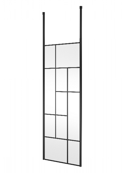 760mm Abstract Frame Wetroom Screen with Ceiling Posts