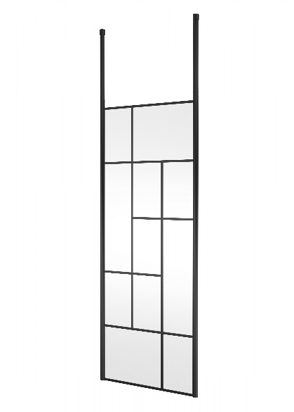 800mm Abstract Frame Wetroom Screen with Ceiling Posts