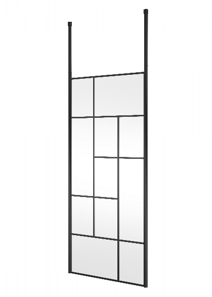 900mm Abstract Frame Wetroom Screen with Ceiling Posts