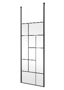 900mm Abstract Frame Wetroom Screen with Ceiling Posts