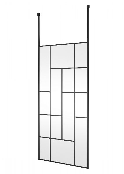 1000mm Abstract Frame Wetroom Screen with Ceiling Posts