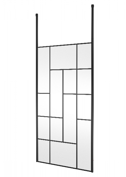 1100mm Abstract Frame Wetroom Screen with Ceiling Posts