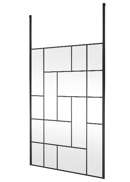 1400mm Abstract Frame Wetroom Screen with Ceiling Posts